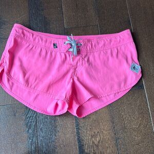 Volcom women’s board micro shorts neon pink size 9 beach lake resort vacation sw